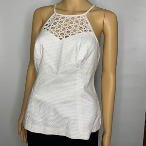Lilly Pullitzer Eyelet Halter Top Size 4